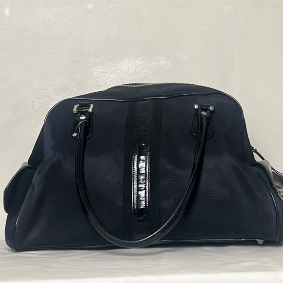 Cole Haan Canavas Patent Leather double handle Shoulder Handbag Black. - Picture 10 of 16